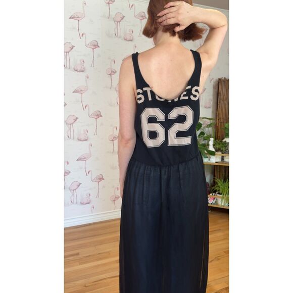 Deconstructed Rolling Stones Graphic Tank Top Chiffon Side Slit Maxi Tank Top - Picture 3 of 9